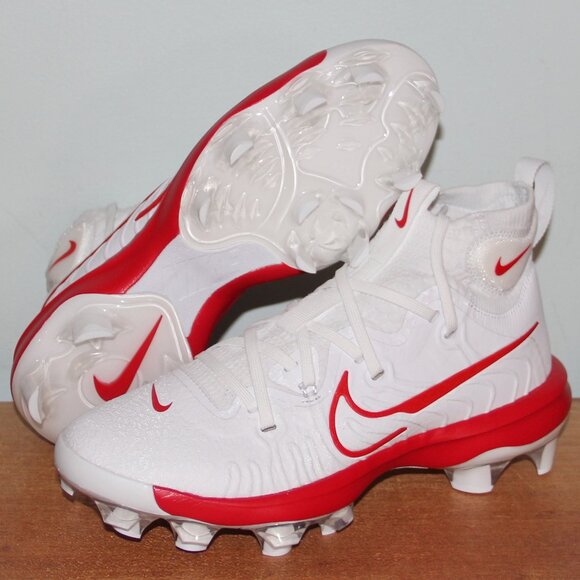 Nike Alpha Huarache NXT MCS Baseball Cleats Mens 12 White Red - Picture 1 of 6